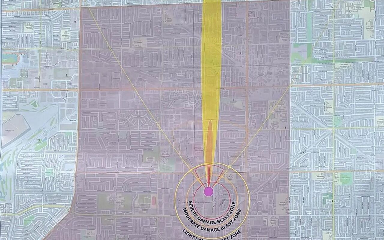 Explosion would cause significant damage around Garden Grove plant, blast zone map shows