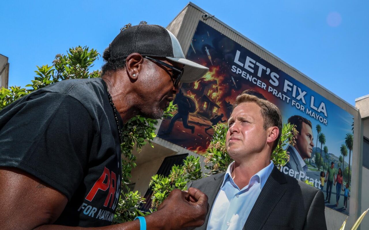 Mayoral candidate Spencer Pratt hosts South L.A. block party on Bass’ old turf