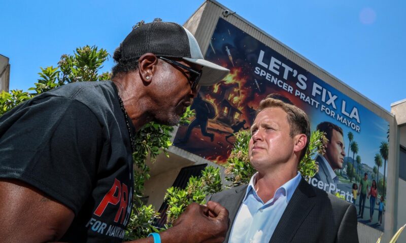 Mayoral candidate Spencer Pratt hosts South L.A. block party on Bass’ old turf