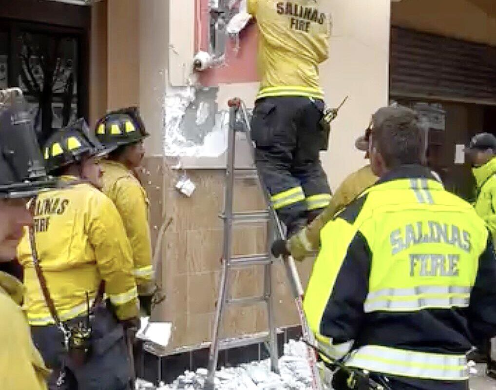 Burglary suspect trapped in a wall is rescued after Salinas cops on coffee break hear his cries for help