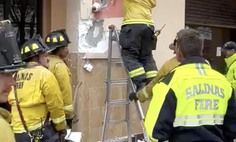 Burglary suspect trapped in a wall is rescued after Salinas cops on coffee break hear his cries for help