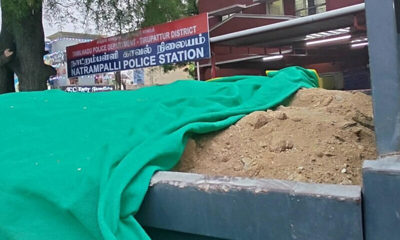 Driver held for illegal sand mining from Palar River in Tirupattur