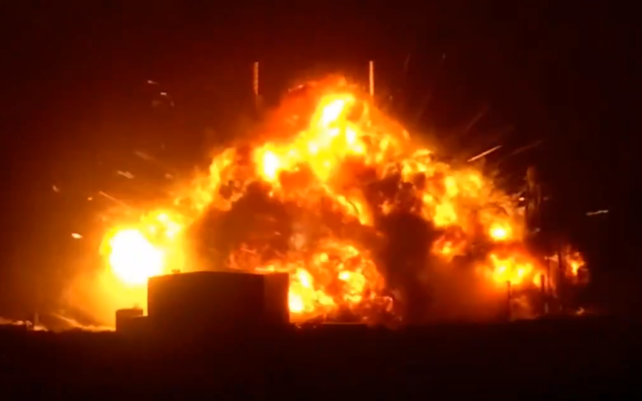 Huge explosion in Florida as Blue Origin rocket bursts into flames