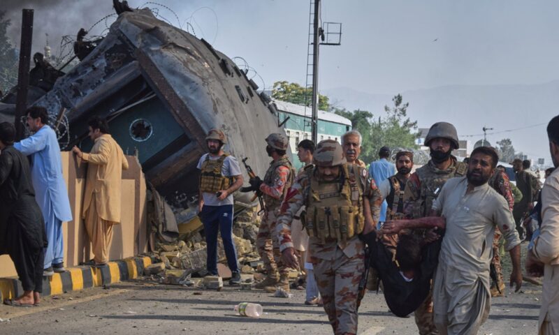 ‘At least 24’ people killed in blast targeting train carrying military personnel