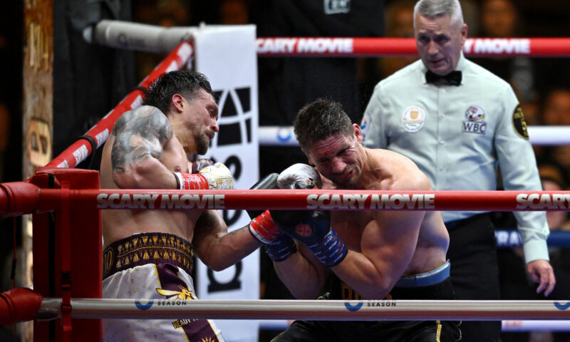 Fuming fans claim Oleksandr Usyk win RIGGED after ref jumps in ONE SECOND before end of round against Rico Verhoeven