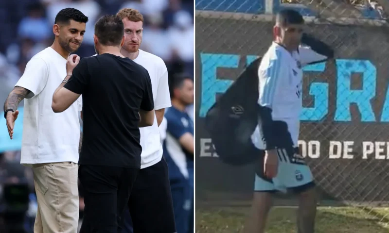 Tottenham captain Cristian Romero at Spurs stadium for relegation showdown after jetting back from Argentina in U-turn