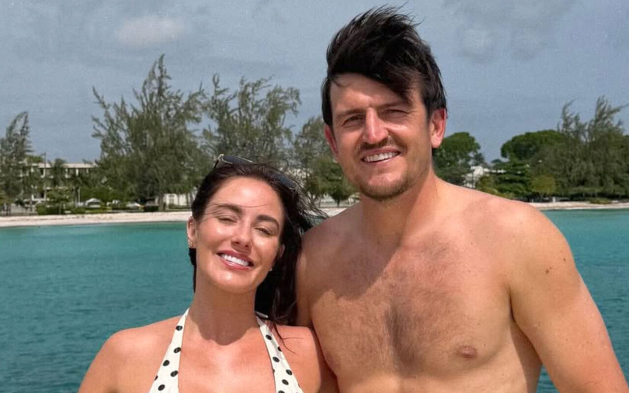 Topless Harry Maguire gets over England World Cup heartbreak with bikini-clad wife Fern on holiday after slamming Tuchel