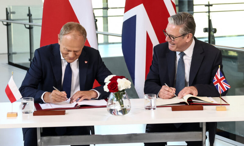 Starmer and Polish PM Donald Tusk  sign new defence pact and lay wreaths in honour of WW2 heroes