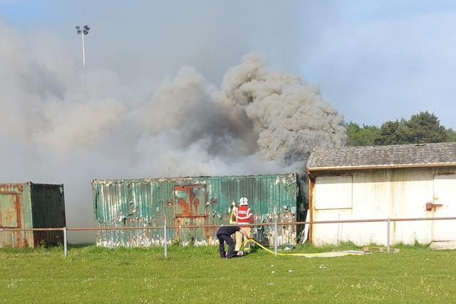 Boy, 13, arrested after lad, 11, trapped in burning storage container at rugby club