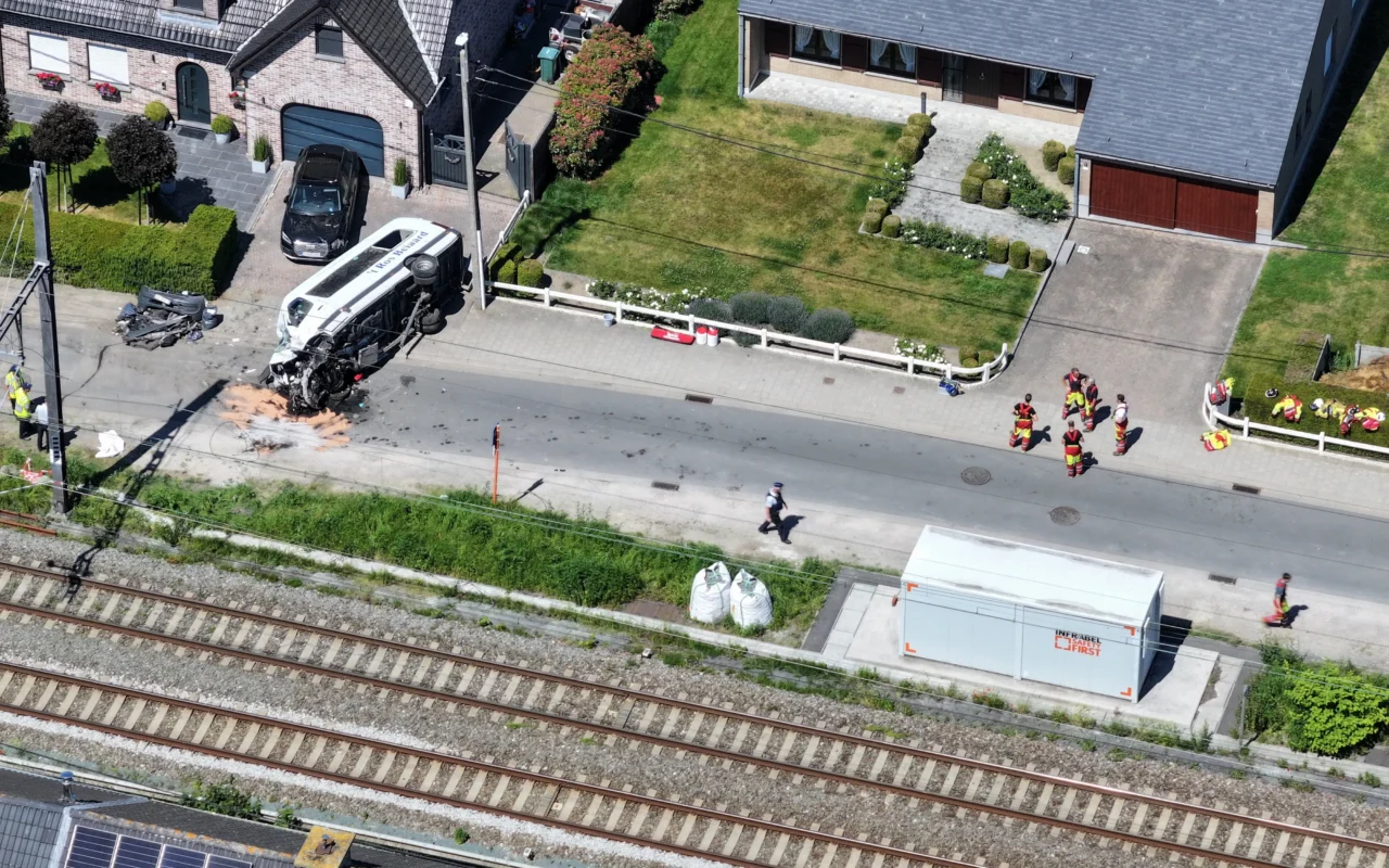 School bus hurled 50ft into pylon in crash with 75mph train after driver ‘broke through’ crossing barrier leaving 4 dead