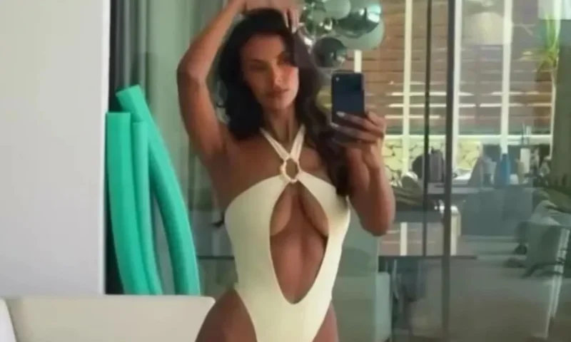 Maya Jama proves she’s the ultimate villa bombshell as she sizzles in cut-out swimsuit at luxury villa in Majorca