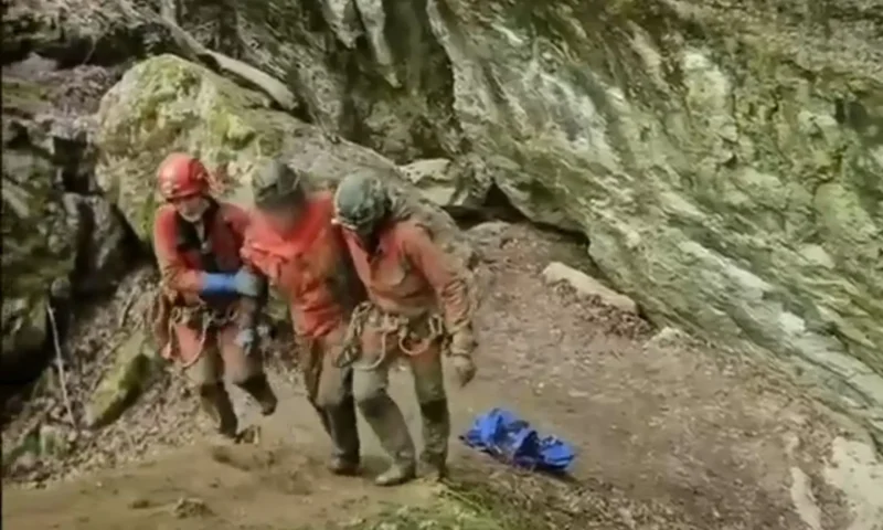 Major rescue operation launched to save five people trapped in gas-filled cave in Czech Republic