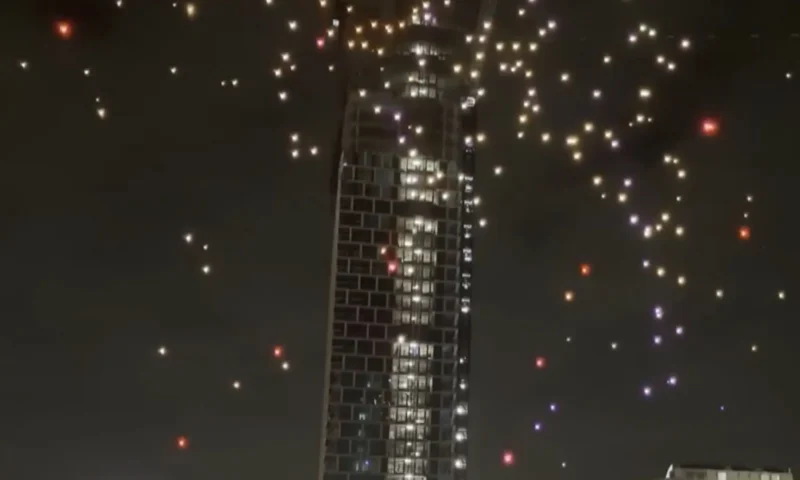 Dramatic moment dozens of drones CRASH from the sky near onlookers as Sydney harbour light display goes horribly wrong