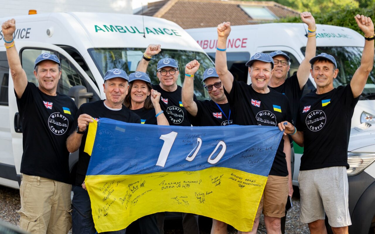 Brave Brits deliver 100th life-saving aid vehicle to help Ukraine’s fight against Putin’s war