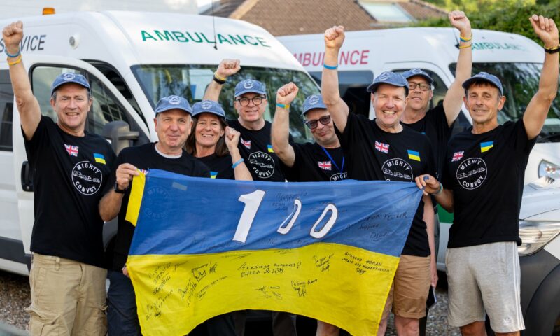 Brave Brits deliver 100th life-saving aid vehicle to help Ukraine’s fight against Putin’s war