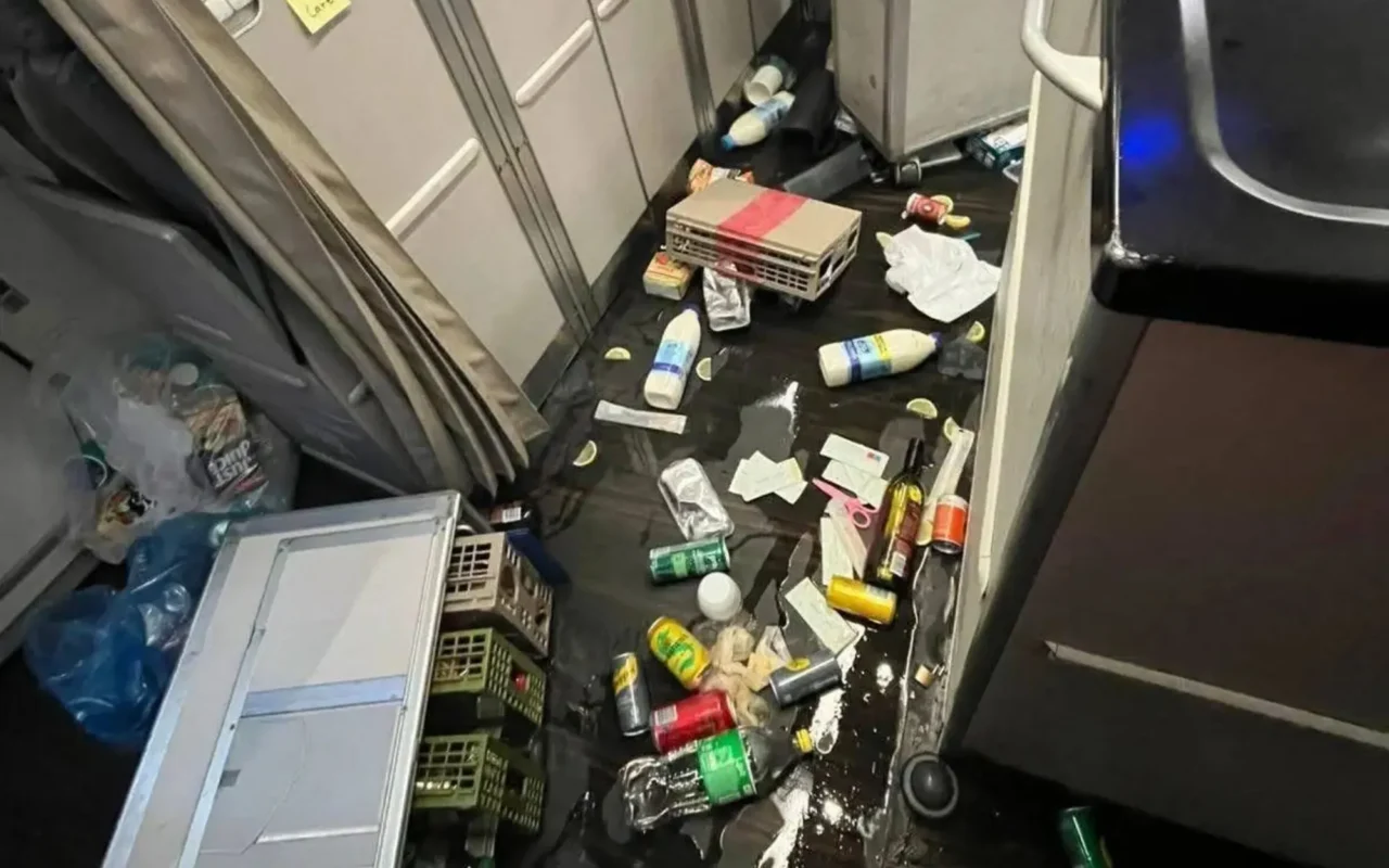Eight passengers rushed to hospital after ‘drop tower turbulence’ on flight as items flew in air & travellers ‘screamed’