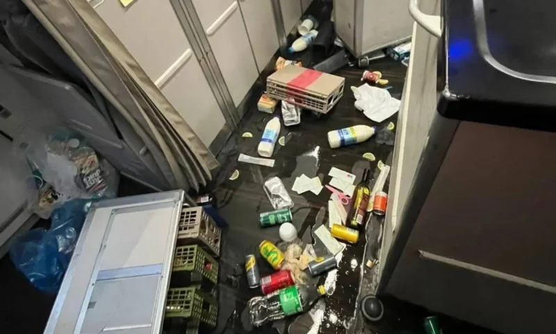 Eight passengers rushed to hospital after ‘drop tower turbulence’ on flight as items flew in air & travellers ‘screamed’
