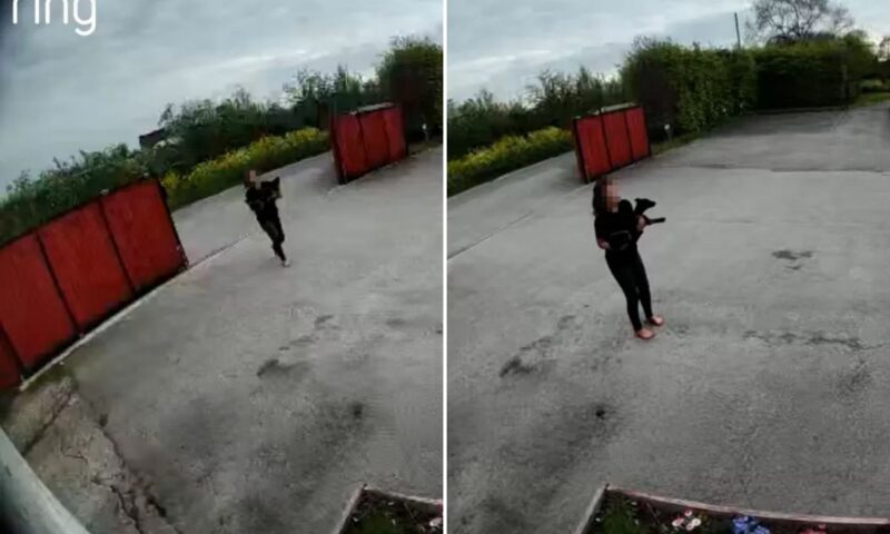 Moment woman dumps ‘dying, bleeding & emaciated’ puppy outside dog kennels as RSPCA launch probe
