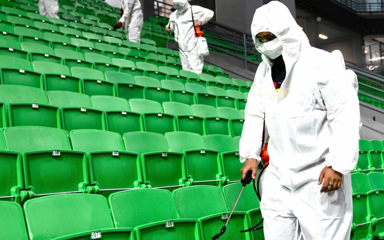 European giants DISINFECT 19,000-seater stadium after fiercest rivals win final there