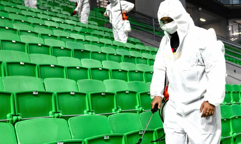 European giants DISINFECT 19,000-seater stadium after fiercest rivals win final there