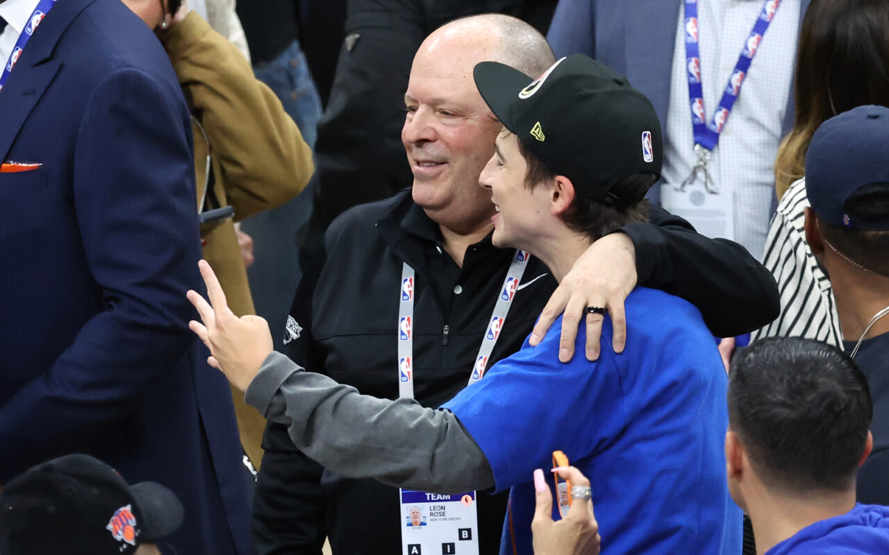Timothée Chalamet’s epic Knicks celebration includes includes Leon Rose embrace: ‘Motherf–king Finals’