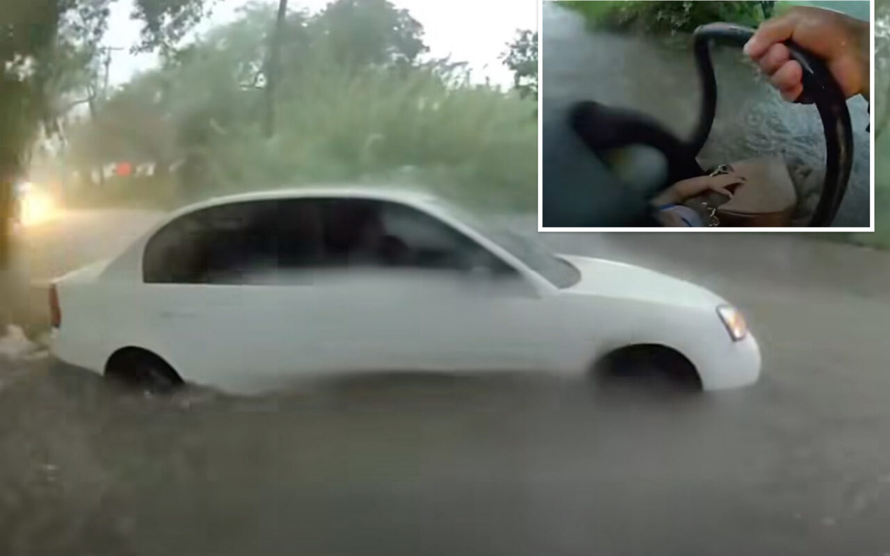 Cop plucks baby from car overtaken by Texas floodwaters in dramatic bodycam clip: ‘I’m going in’