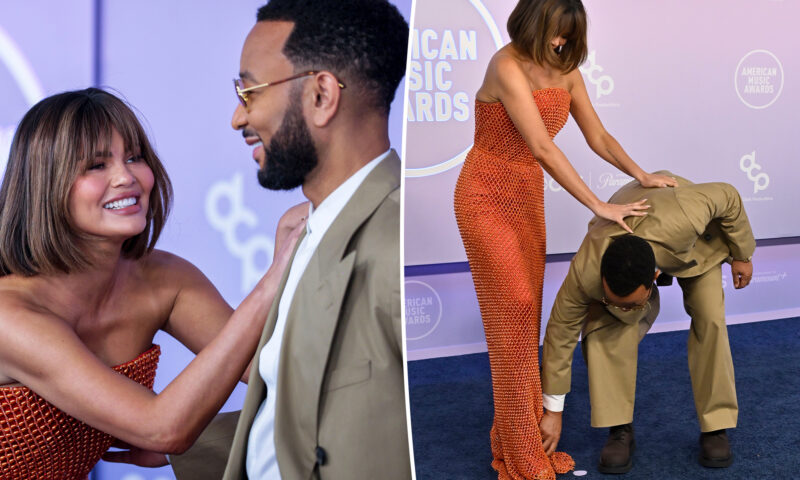 John Legend rescues wife Chrissy Teigen from wardrobe malfunction at 2026 AMAs