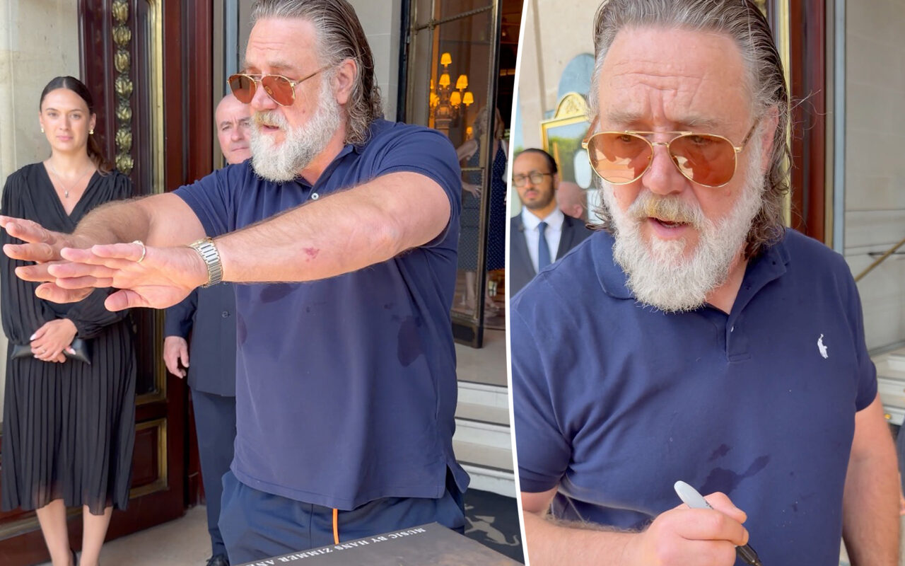 Russell Crowe speaks out after viral confrontation with autograph seekers outside Paris hotel
