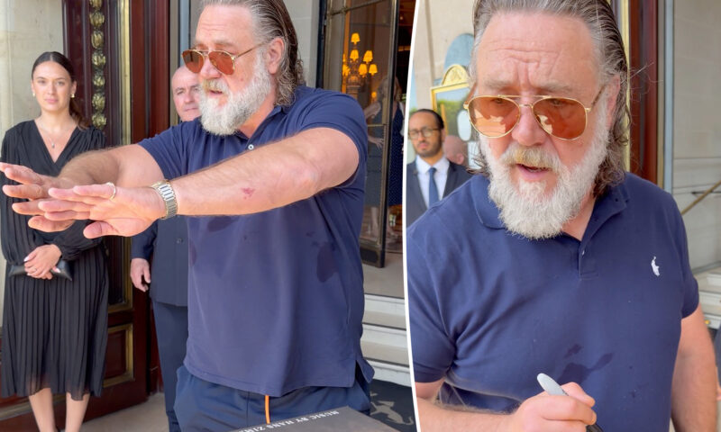 Russell Crowe speaks out after viral confrontation with autograph seekers outside Paris hotel