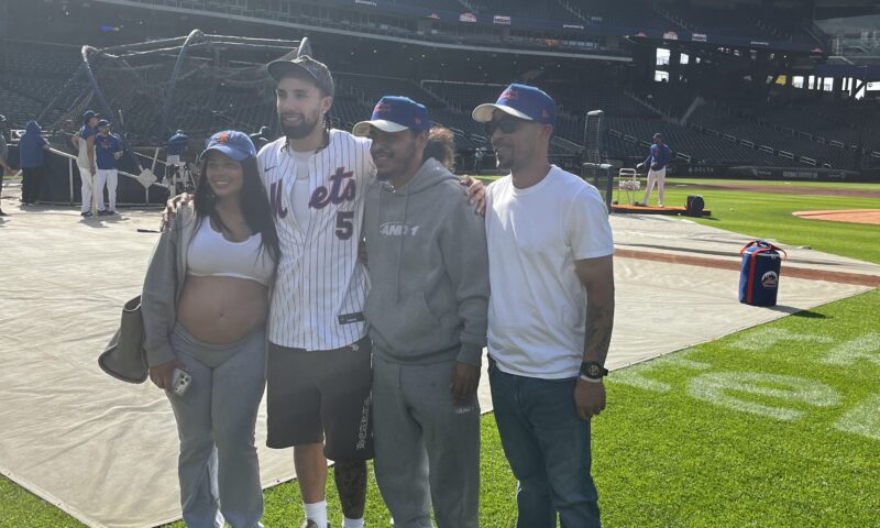 Jose Alvarado takes in Mets game as Knicks prepare for NBA Finals