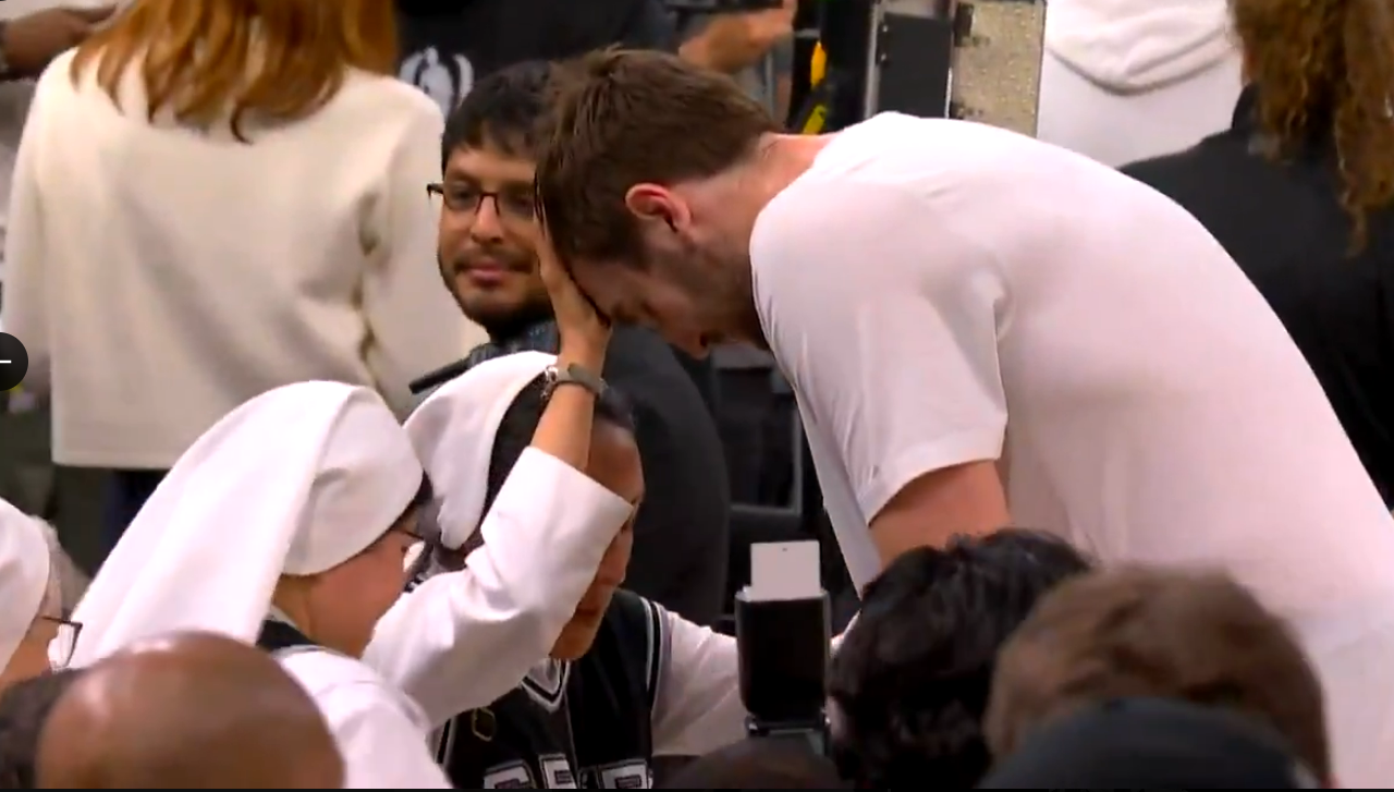 Salesian Sisters bless Spurs’ Luke Kornet ahead of Game 4 win against Thunder
