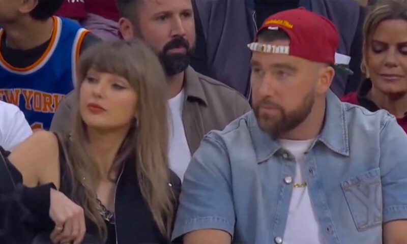 Travis Kelce, Taylor Swift take in Knicks-Cavaliers Game 3 courtside in Cleveland