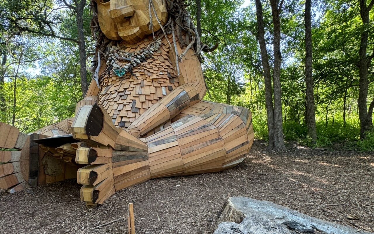 Iconic Texas giant troll burns down in mysterious fire as heartbroken artist speaks out