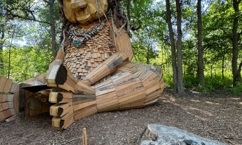 Iconic Texas giant troll burns down in mysterious fire as heartbroken artist speaks out