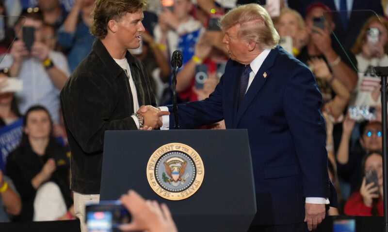 Trump heaps more praise on Giants QB, ‘male model’ Jaxson Dart in fawning interview: ‘He’s a beautiful guy’