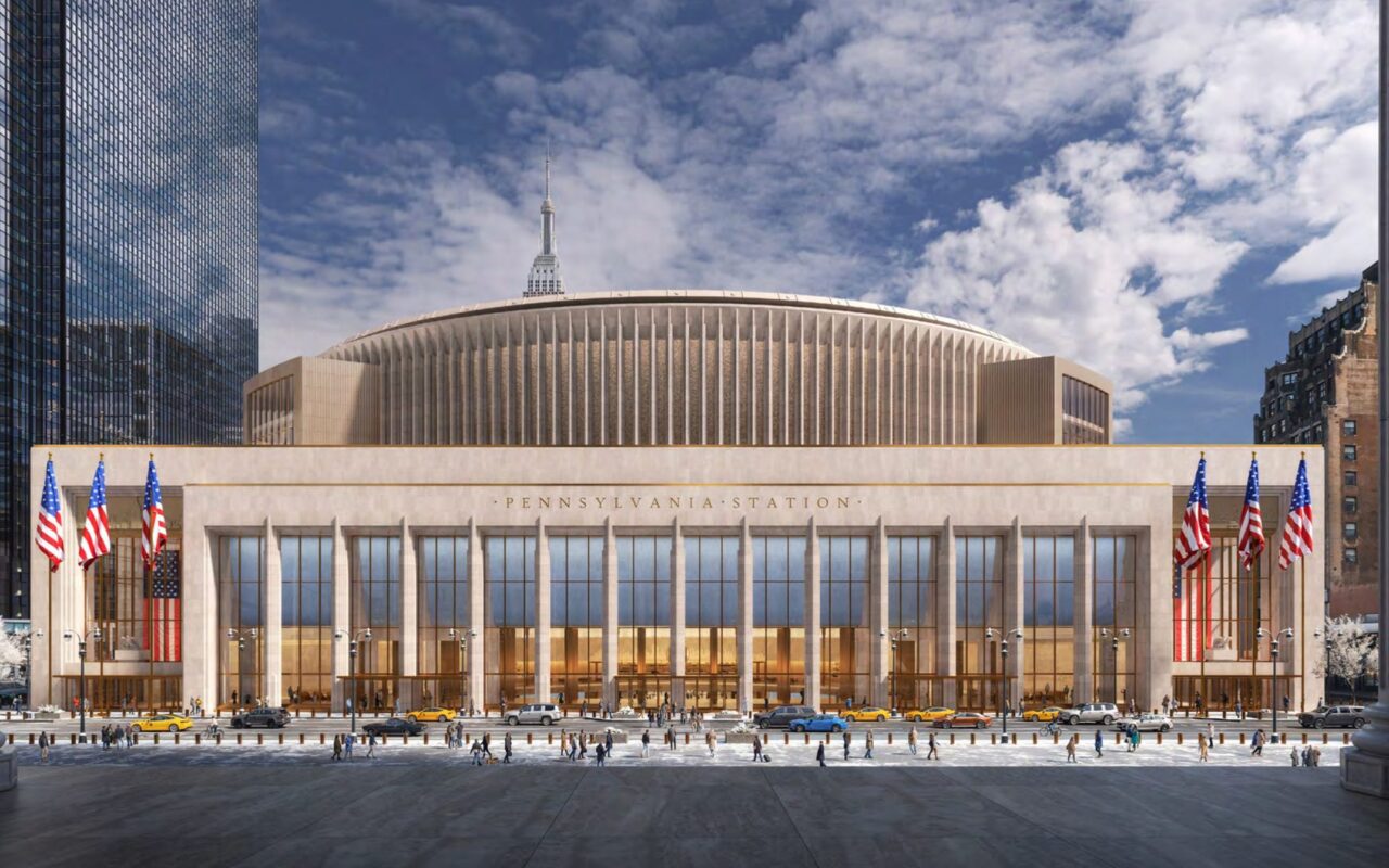 Leaked Penn Station renderings show the blighted rail hub will bear Trump’s name with a presidential seal
