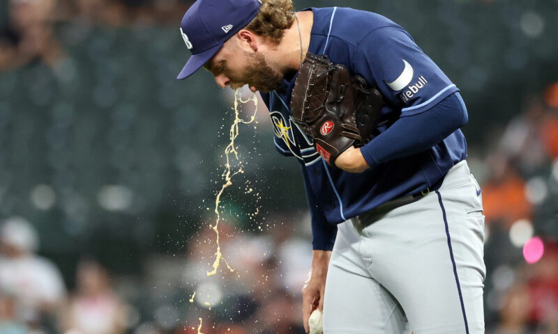 Rays hurler Jonathan Heasley throws up on field in first MLB appearance in two years