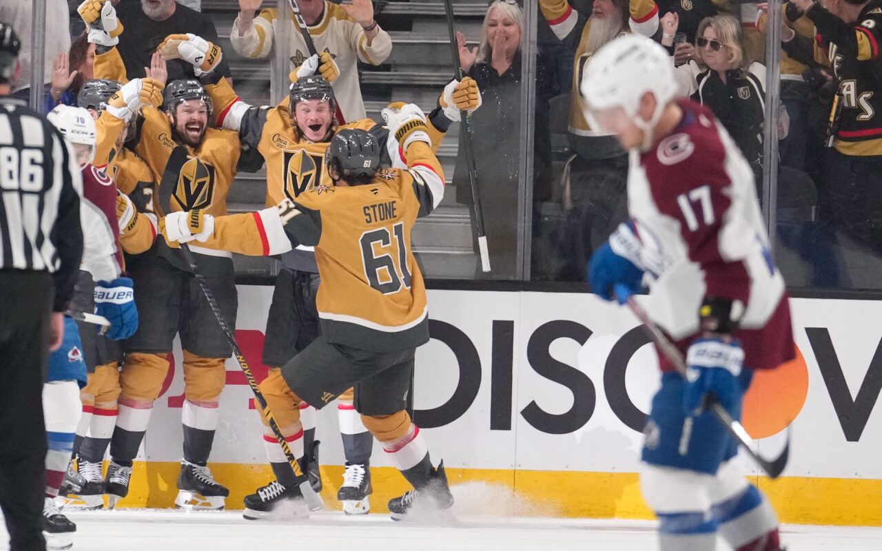 Golden Knights stun Avalanche with three-goal comeback to move one win from latest Stanley Cup Final
