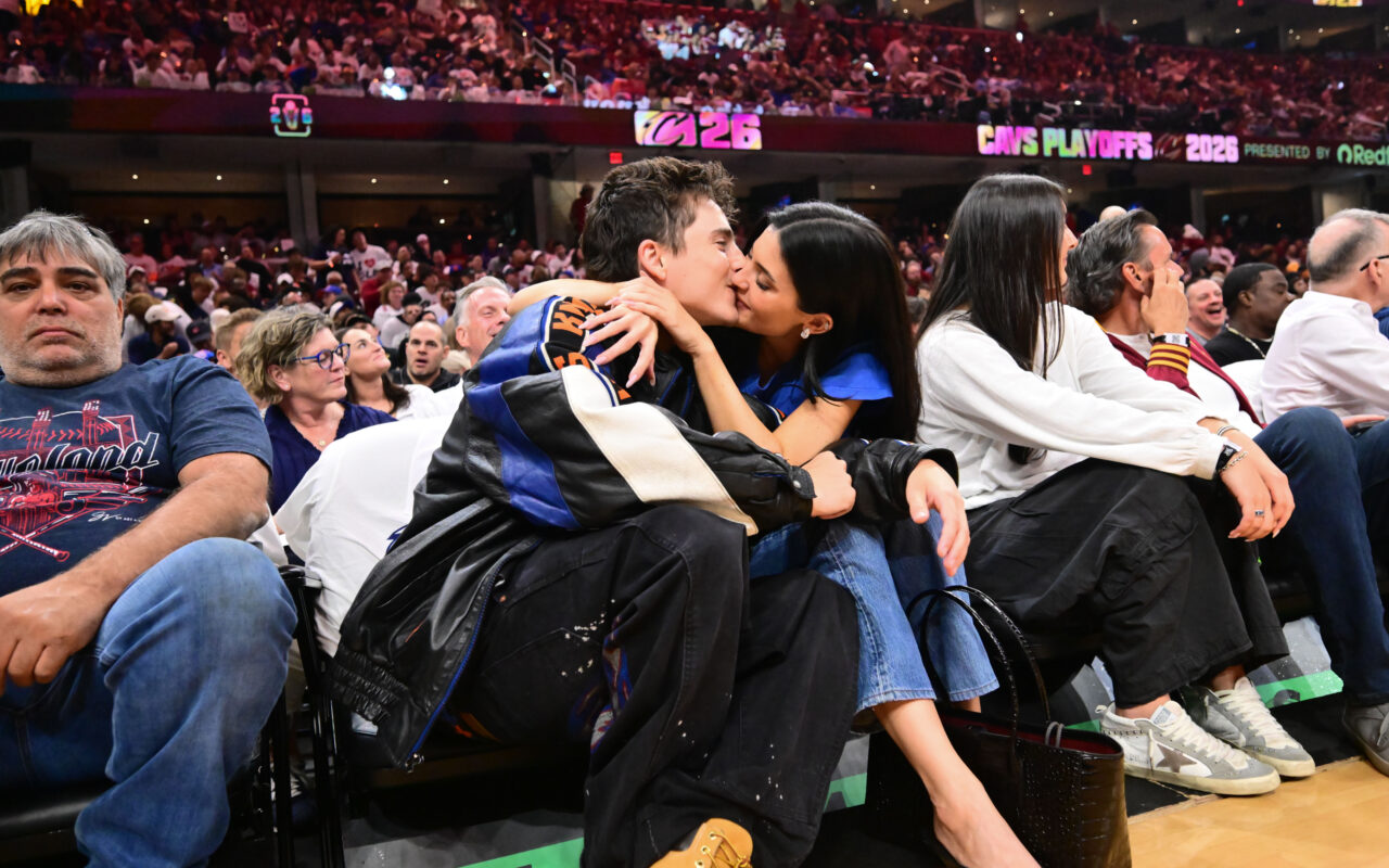 Kylie Jenner and Timothée Chalamet celebrate Knicks win with a kiss during Cleveland date night