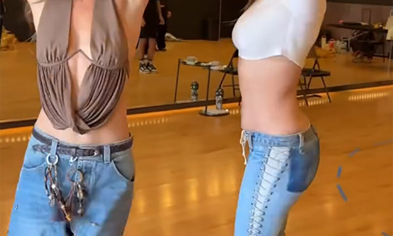 Jennifer Lopez busts a move in lace-up jeans from ‘Ain’t It Funny’ music video 25 years later
