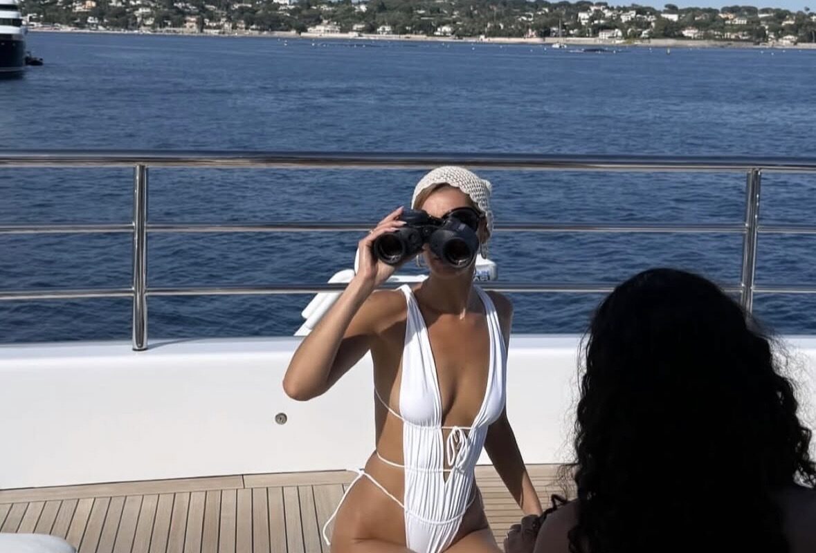 Bella Hadid’s skimpy swimsuit is completely open on the back and sides