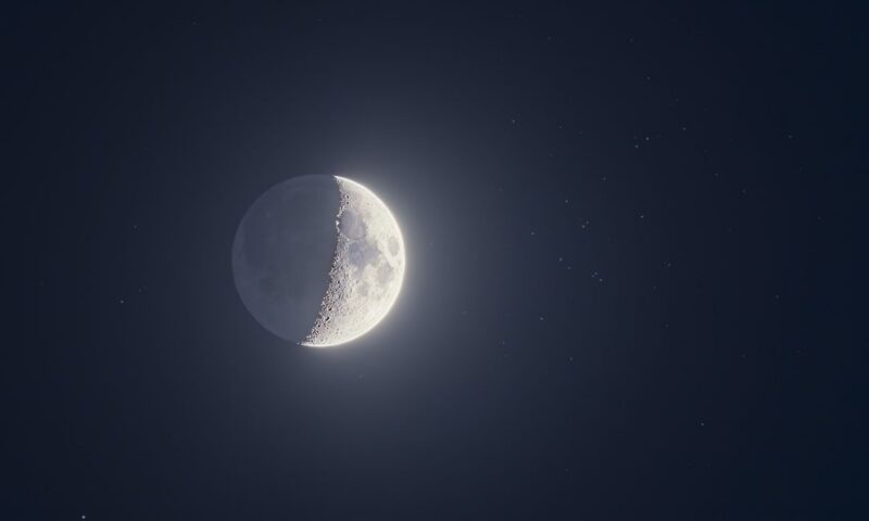 The moon shines with a swarm of stars tonight as Jupiter, Venus and Mercury line up nearby