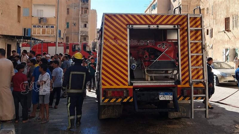 إخماد حريق نشب في وحدة سكنية بمنطقة الكيلو 7 بمطروح