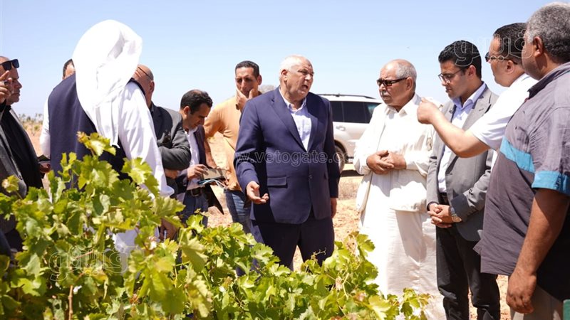 محافظ مطروح يتفقد مزرعة نموذجية ببراني تعتمد على تحلية مياه الآبار