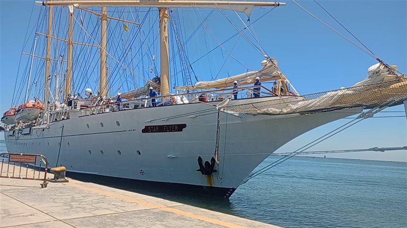 ميناء غرب بورسعيد السياحي يستقبل السفينة السياحية الشراعية STAR FLYER