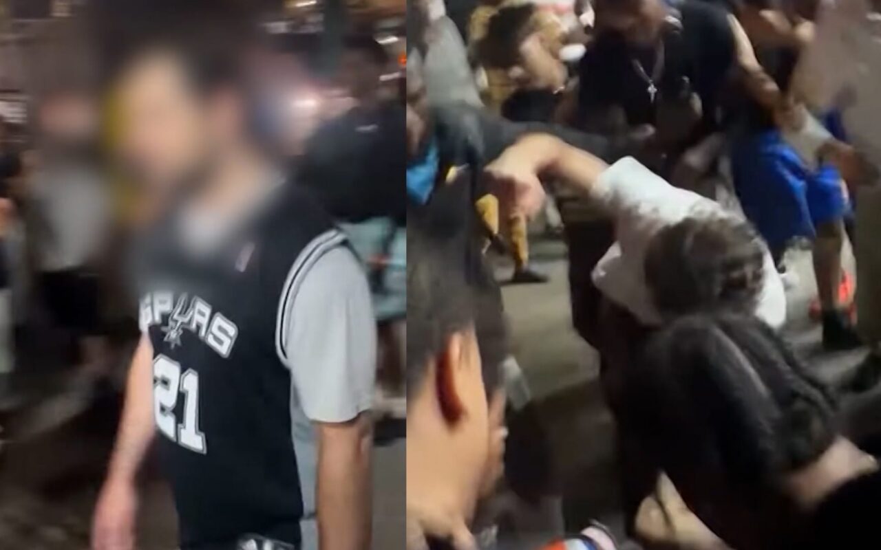 شاهد.. مشجع يتعرض لضرب مبرح ودهس من قبل مشجعي فريق الخصم بعد مباراة NBA