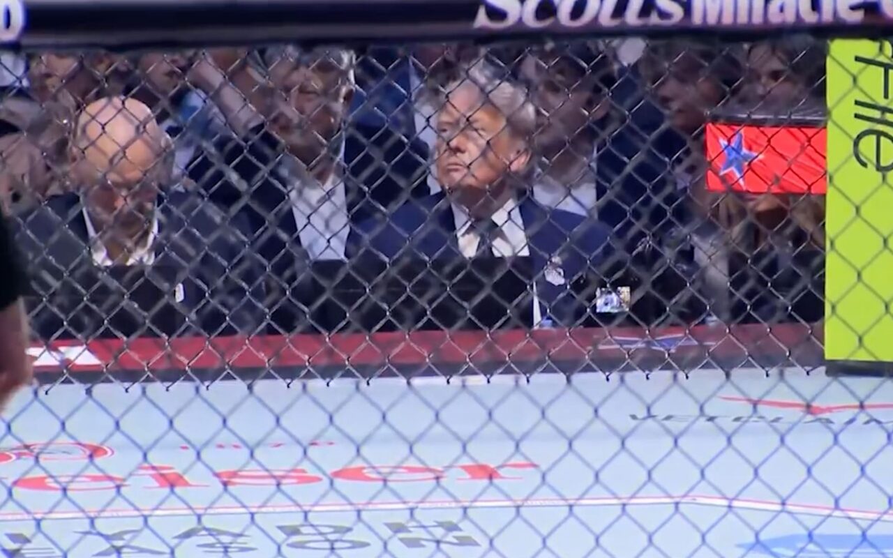 شاهد كيف تابع ترامب نزالات بطولة UFC من مقعده بجانب الحلبة بالبيت الأبيض