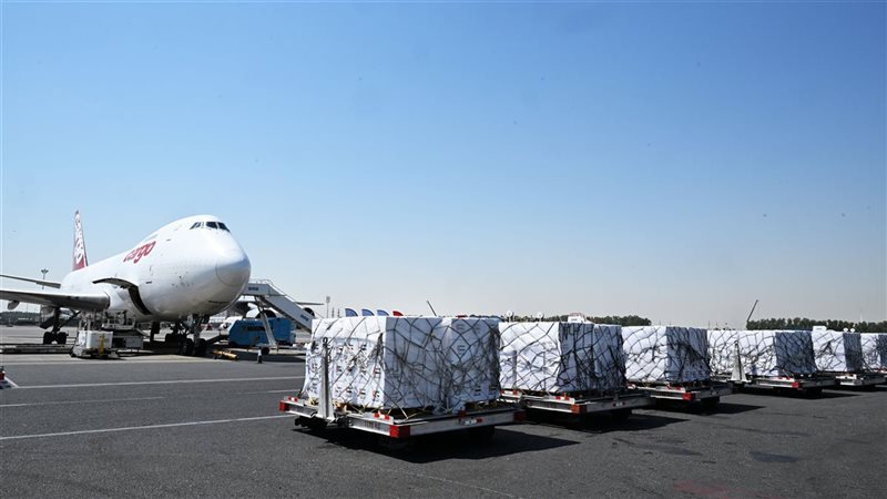 مطار العريش يستقبل طائرة مساعدات إماراتية تحمل 100 طن تمهيدا لدخولها غزة