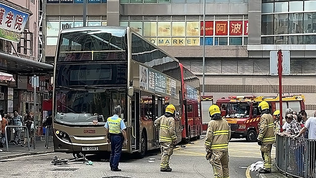 Cyclist, 60, dies after being hit by double-decker bus in Hong Kong