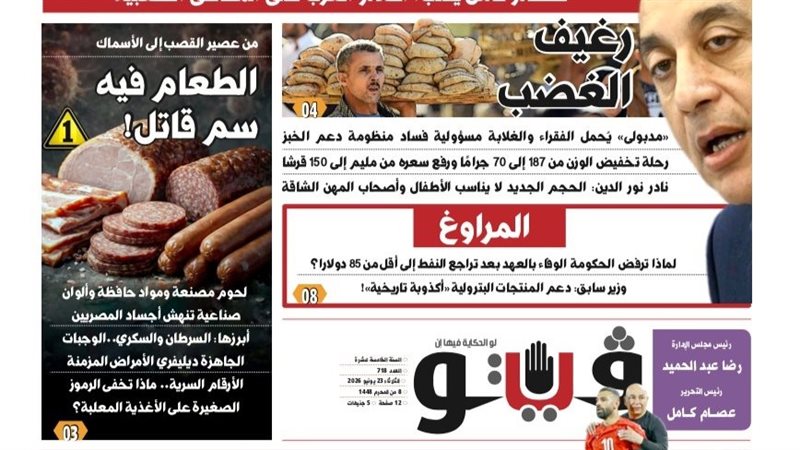 “رغيف” الغضب و”الطعام فيه سم قاتل” و”مافيا شركات الحراسات الخاصة”..جديد ملفات “فيتو”